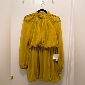 NWT ASOS Mustard Yellow Mini Bubble Dress
